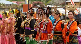 Bajau Women Lined Up