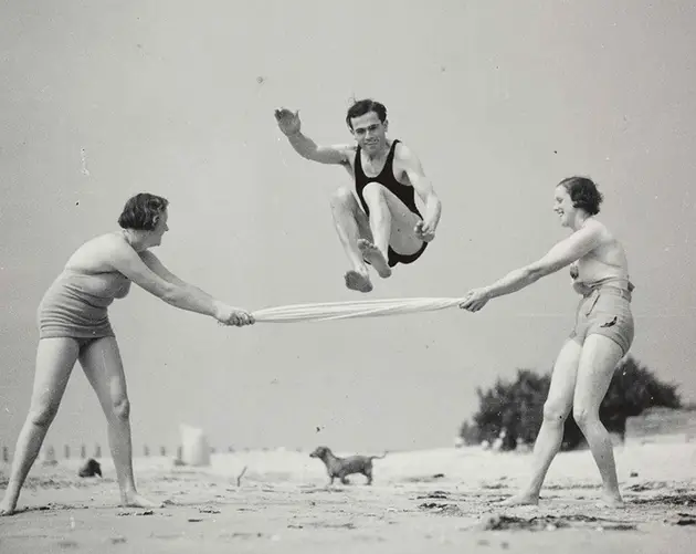 Jumping Rope On Beach