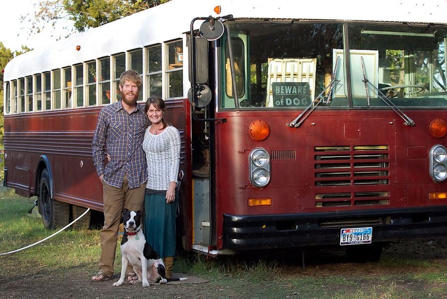 home in a bluebird bus 1