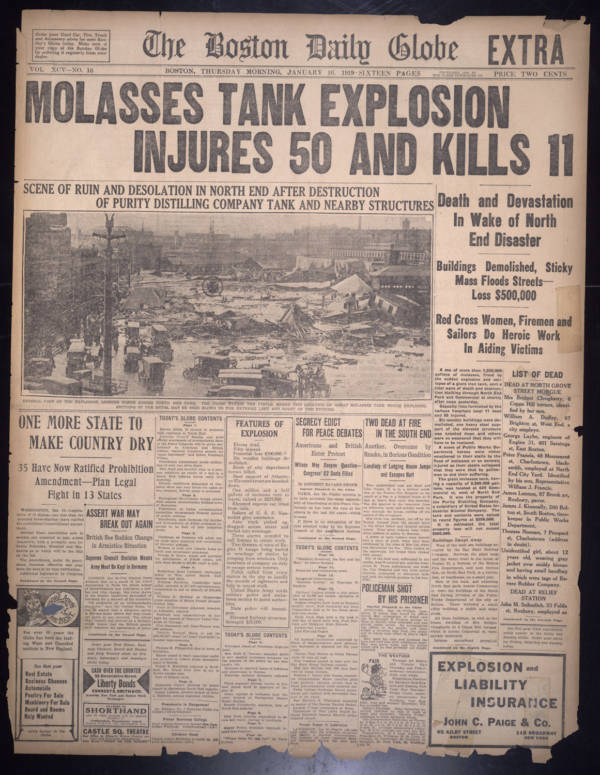 Headlines About The Molasses Disaster In Boston