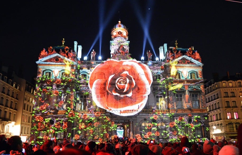 Lyon Light Festival Rose