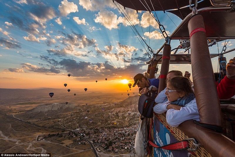 First-Perspective View of Hot Air Balloon