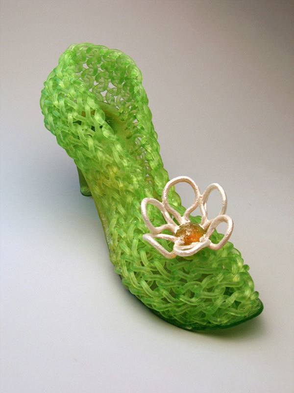 Knitting Glass High Heeled Shoes