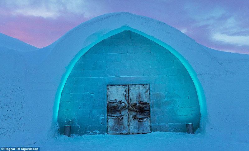 Entrance to Ice Hotel in Sweden