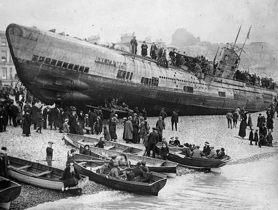 Beached German Submarine