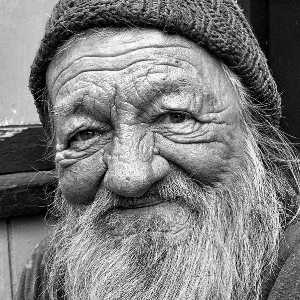Old Homeless Man Portrait