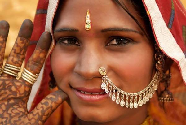 Indian Woman Nose Ring Piercing