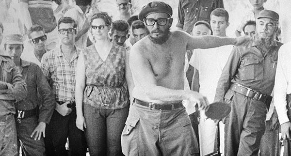 Fidel Castro Playing Ping Pong