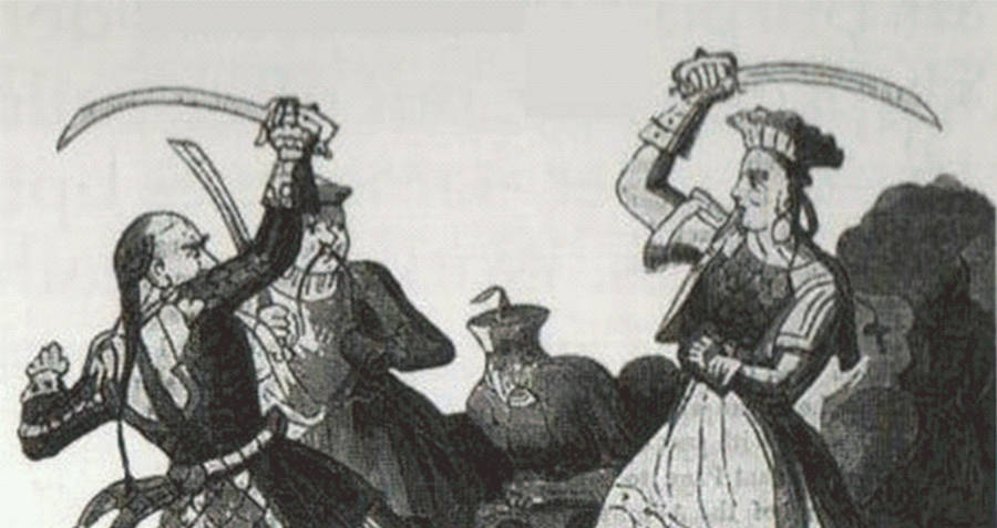 Rendering of Ching Shih in battle