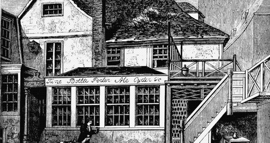 Drawing of Toten Hall House london beer flood