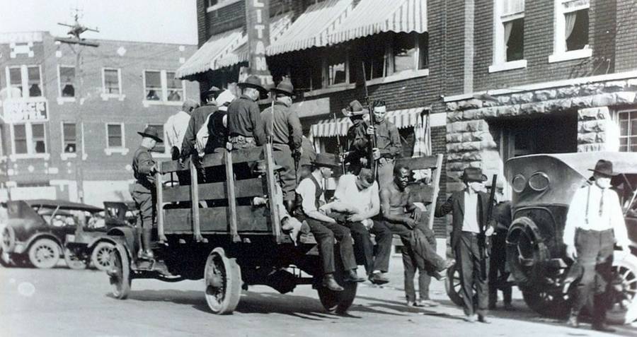 National Guard helping the wounded in the Tulsa race riot