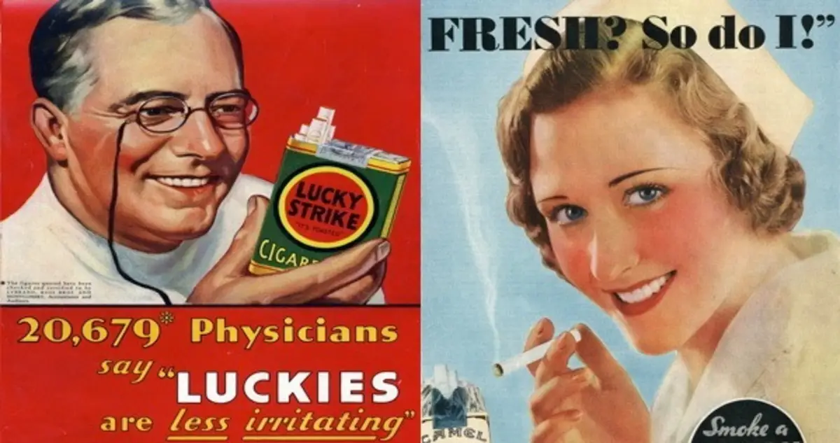 Vintage celebrity cigarette ads