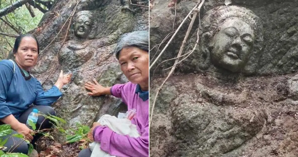 Mushroom Hunters Discover Ancient Stone Sculpture In Thailand