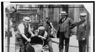 Prohibition Agents Dumping Booze Into The Sewer