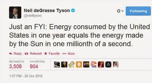 Neil DeGrasse Tyson Tweets US Energy