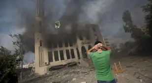 Man Shocked by Gaza Strikes