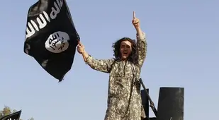 Islamist Fighter Group Waving Flag