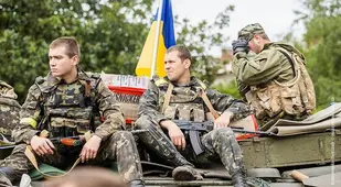 Ukrainian Militia Post In Slovyansk.