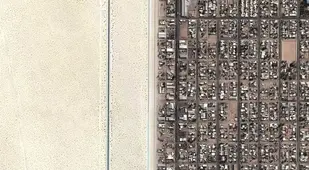 US-Mexico Border Aerial View