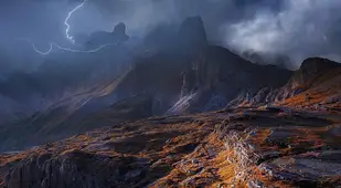 Dramatic Weather Lightning Alps