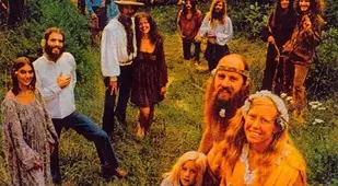 Hippies Outdoors At A Commune