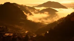 Rice Terraces Sunrise Mountains