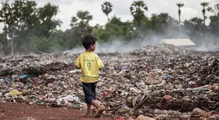Cambodia Kids Work at Dump