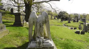 Green Wood Cemetery Kneeling Angel
