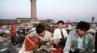 Demonstrators Playing Music