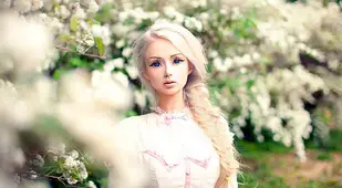 Human Barbie In Flowers