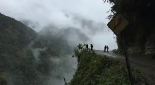 Sharp Drop Death Road Bolivia