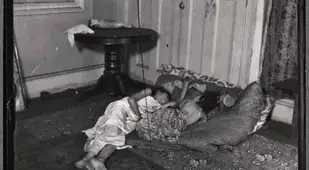 Children Sleeping Tenement Building