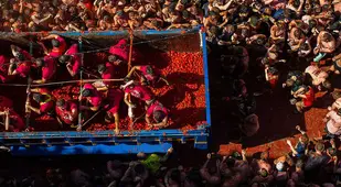 La Tomatina Festival Delivery Truck