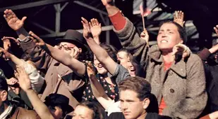 Crowd Doing Nazi Salute