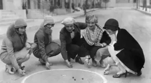 Playing Marbles In Flapper Fashion