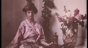 Old Color Photos Girl In Kimono