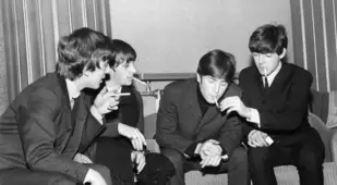 Beatles Smoking Backstage