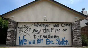 Grafitti In Oklahoma Mentioning Fire Tornadoes