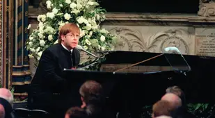 Elton John At Piano For Princess Diana's Funeral