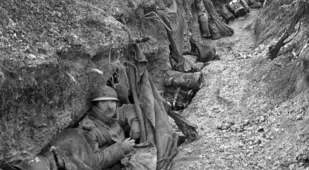 French Soldier In The Verdun Trenches