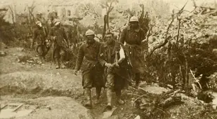 Wounded Soldiers Walking In Verdun