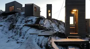 Rectangle Hotel Rooms On Icy Cliff
