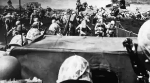 Marines Land For Battle Of Iwo Jima