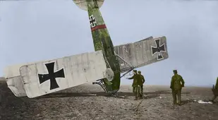 Crashed World War 1 German Airplane