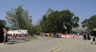 Banners And Fans At Neverland Ranch Entry