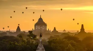 Hot Air Balloons Over Bagan Myanmar