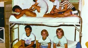 Boys And Bunk Beds In American Summer Camp