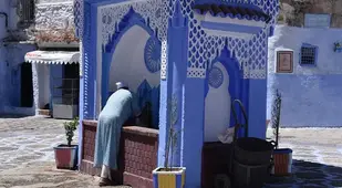 Public Fountain In The "Blue Pearl" Of Morocco