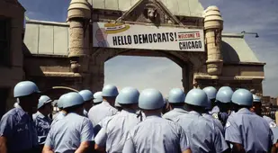 Police Under 1968 Democratic Convention Sign