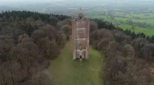 Aerial View Of King Alfreds Tower Facade